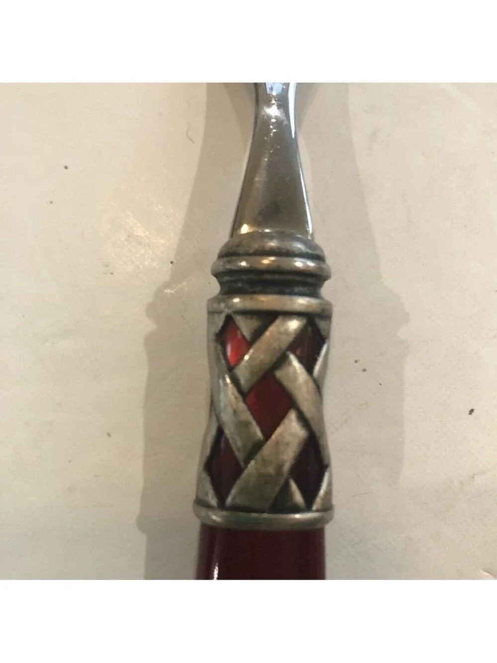 Bugatti for Vietri Aladdin salad fork. Red replacement ornate 18/10 stainless